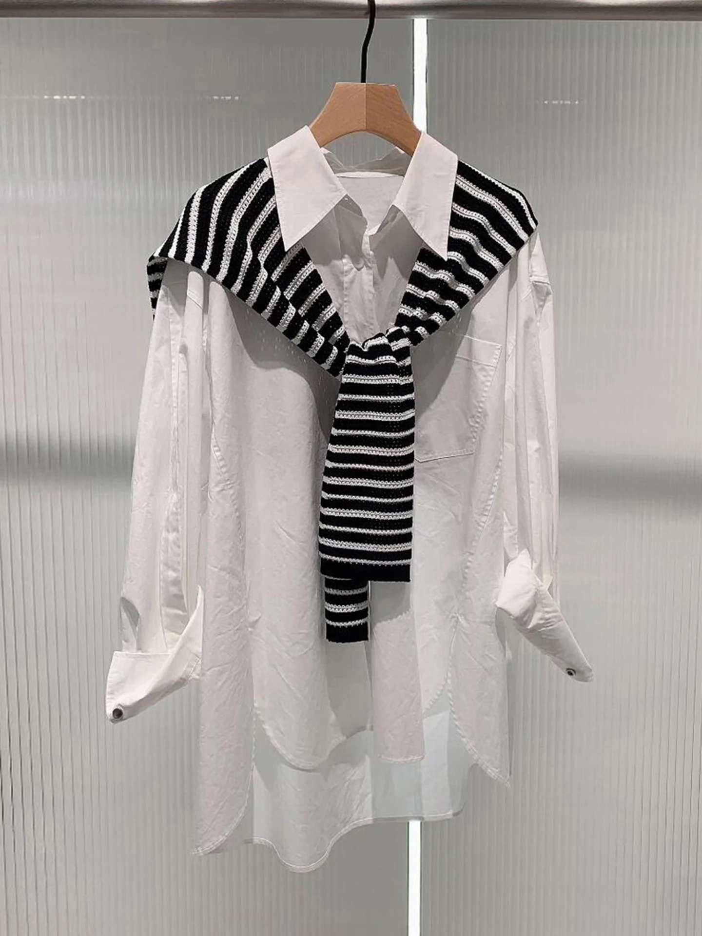 

Casual Striped awl Loose Women's irt Spring 2026 New Arrival Ele Commute Sle Long Sve Button up Top for Ladies