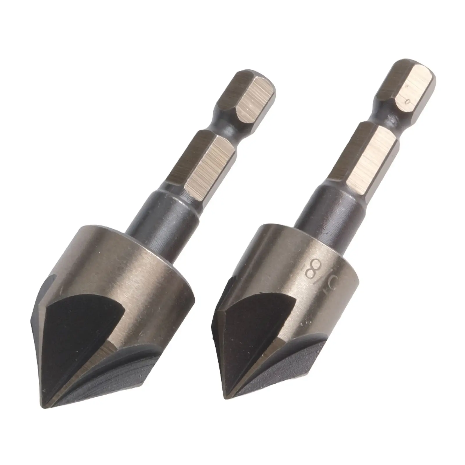 5pcs Countersink Drill Bit 5 Flute Chamfering Cutter Drill Wood Hole Cutter Hexagonal Shank Counter Sink Drill Bits For Metals