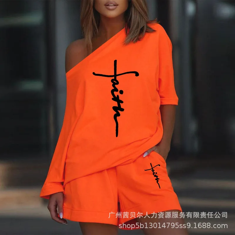 

Women Comfortable Suits 2024 Spring/summer Latest European American Oblique Shoulder Commuting Fashion Casual Set Two Piece Set