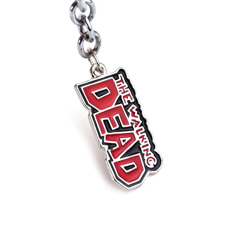 The Walking Dead Movie Series Pendant Keychain Red Letter Metal Keyring Keychains for Women Men Jewelry Accessory Gifts Souvenir