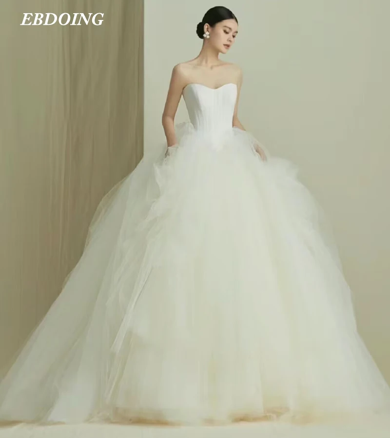 

Newest Wedding Dress Ball Gown For Bride Sweetheart Neckline Strapless Floor-Length Custom Made Plus Sizes Vestidos De Novias