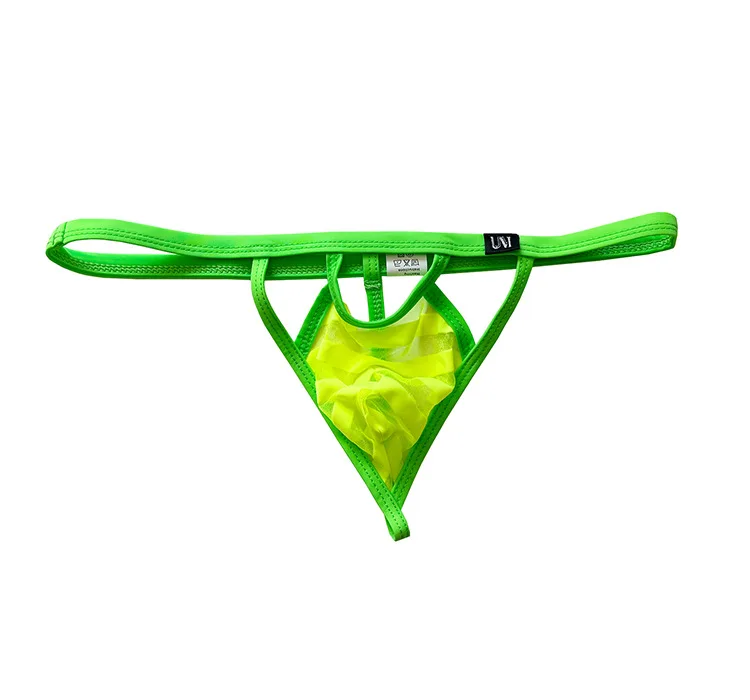 Men's Low Waist Sheer See-through Sexy Thong Underwear 7008
