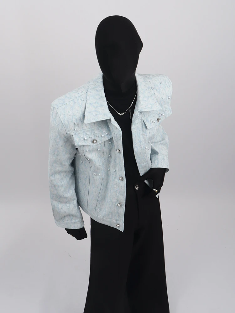 Fashion High-End Denim Jackets Men 2025 Autumn New Loose Comfort Trend Jacket Male Handsome Long Sleeve Lapel Simple Denim Coats