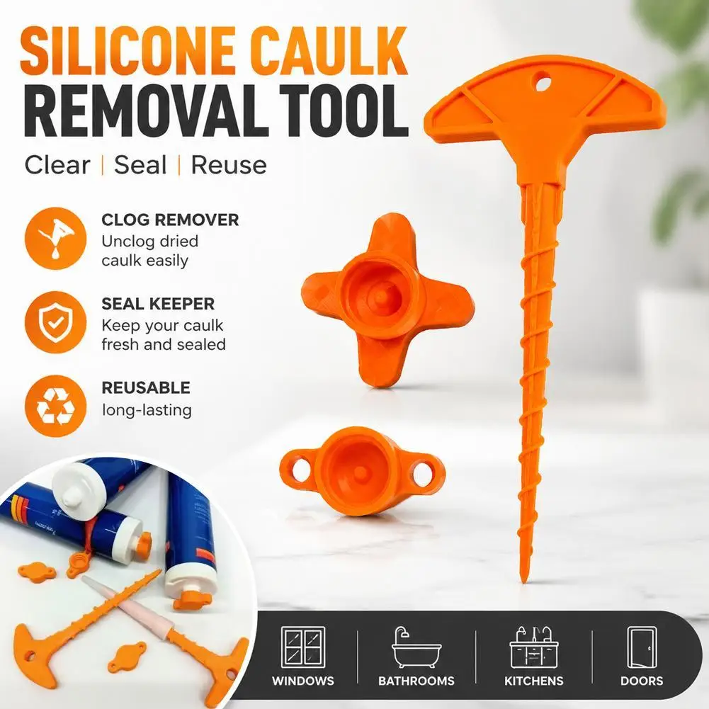 Caulking Tube Sealing Plugs Reusable Nozzle Caps Flexible Silicone Stoppers Airtight Fit Design With Leak Resistant