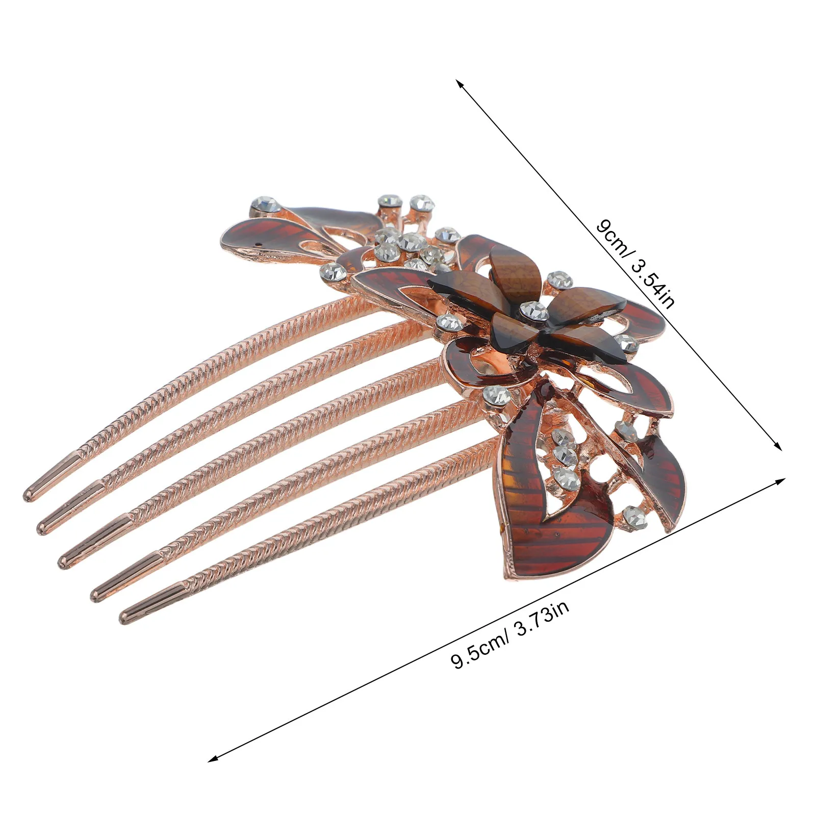 Wide Tooth Hair Comb for Updos – Ergonomic Matte Metal Bun Comb, Secure Hairpin for Women