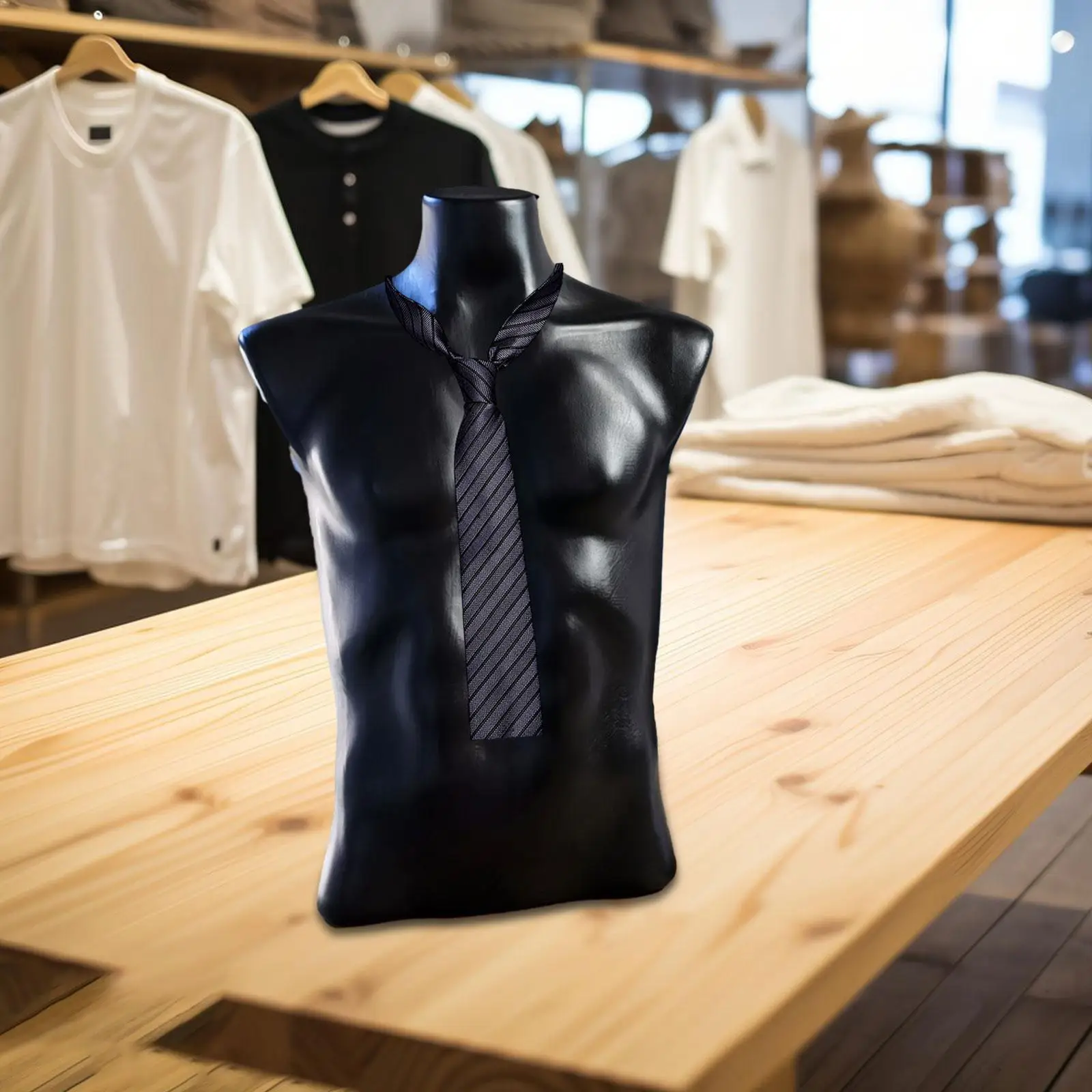 Male Mannequin Torso Clothing Accessories Space Saving Countertop Lightweight Tshirt Display for Commercial Malls Retail Stores