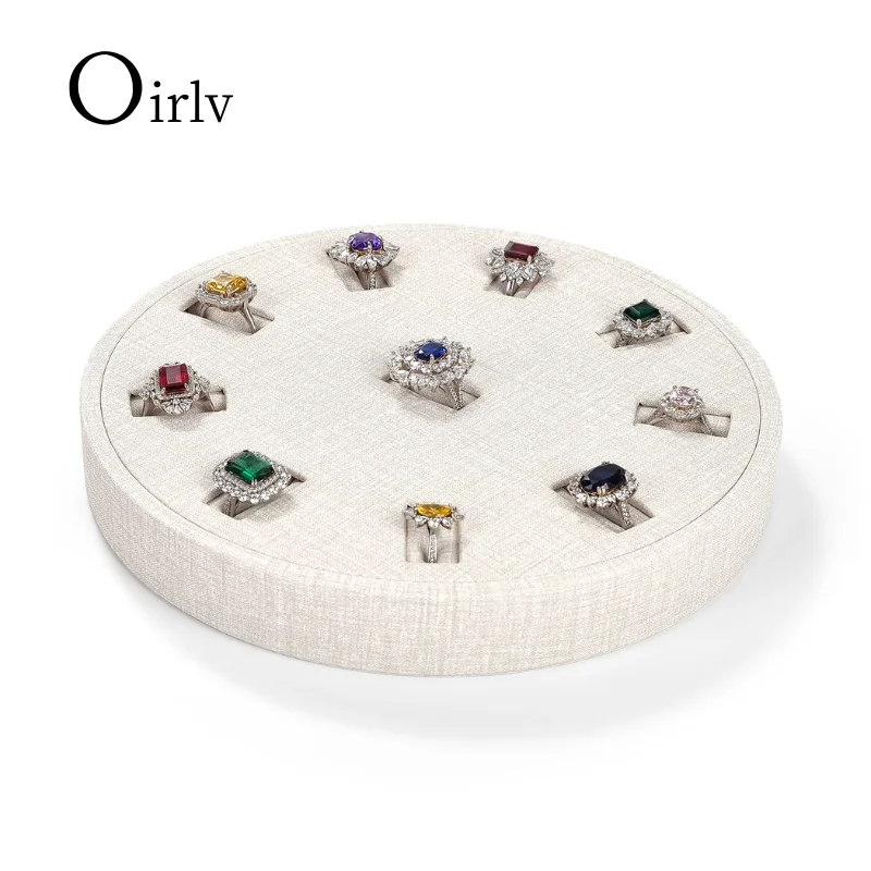 

Oirlv Elegant Round Ring Display Tray: Luxurious for Stylishly Organizing & Showcasing Diverse Rings with Gemstones & Diamonds
