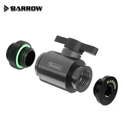 Barrow Water Valve Switch Kit Switch+Plug+Male to Male Fitting Double Inner G1/4 Thread Water Cooler Connector TLQFS-V1