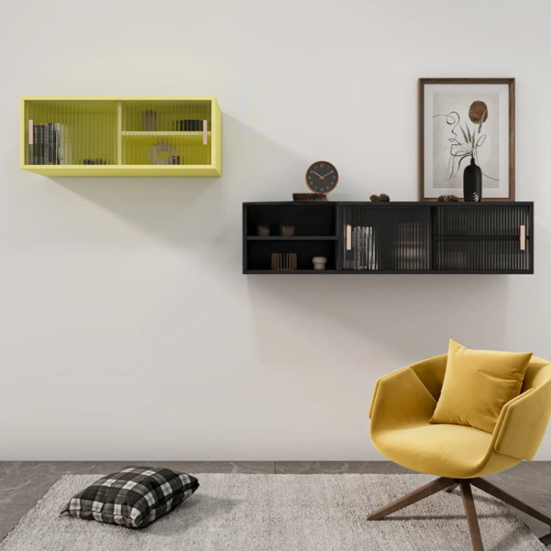 Wall cabinets are simple and light luxury, wall shelves, wall-mounted sideboards, kitchen walls, study rooms, bedroom storage