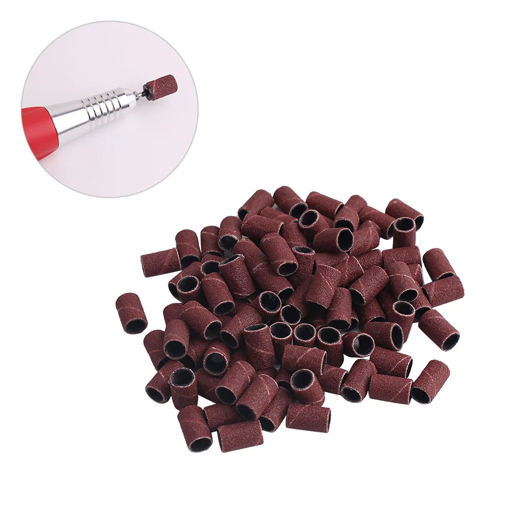 

200Pcs Nail Sanding Rings Grinding Heads Polishing Bands for Electric Drill Manicure Pedicure Natural Artificial Nails Use