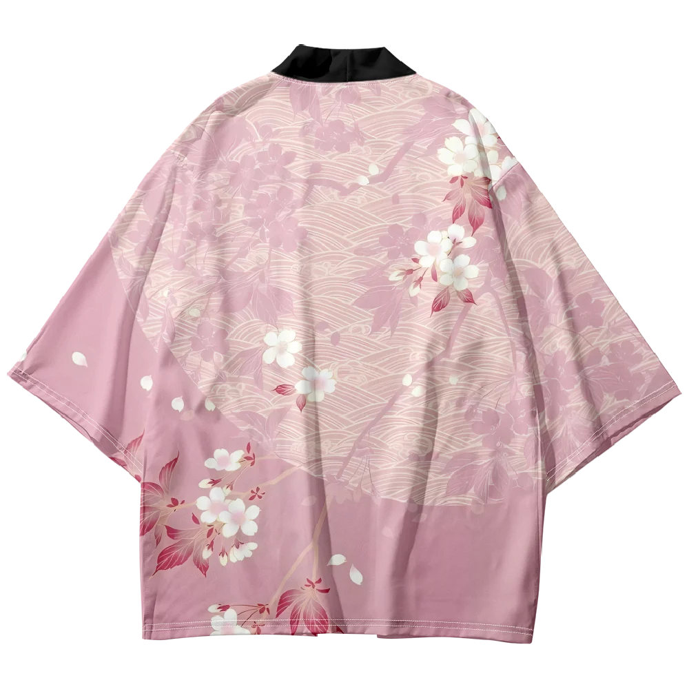 2025 verão flor impressão feminina rosa haori japonês quimono moda cardigan robe para cosplay streetwear topos plus size yukata