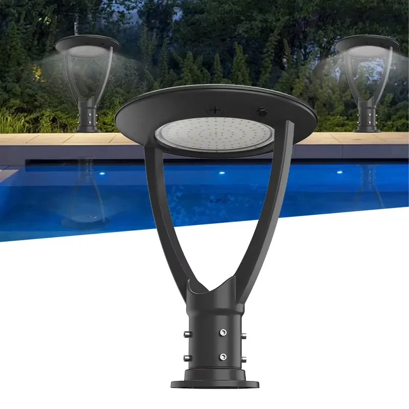 Outdoor Garden Die Cast Aluminum IP65 Waterproof AC Electric High Brightness 75W 100W 120W 150W Black LED Post Top Light
