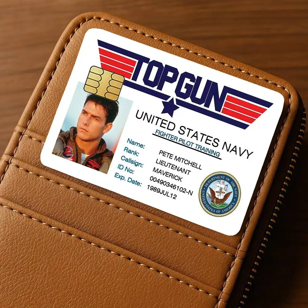 Autocollant de protection pour cartes TV T-Top Gun, carte d'identité étudiante, carte de crédit, cartes de transport public, décoration de carte imperméable, 4 pièces