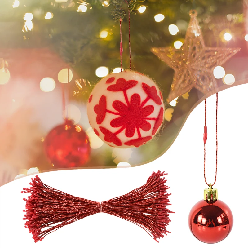 100pcs 20cm Christmas Ball Rope Chritsmas Tree Hanging Tags Pendants Hook Ropes For Xmas New Year Party Home Decoration Navidad