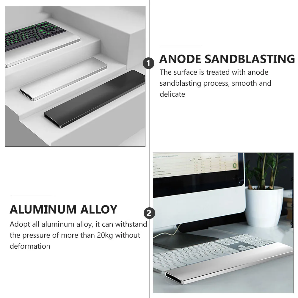

Aluminum Alloy 87 Keys Ergonomic Keyboard Wrist Hand Rest Pad Smooth Comfortable Anti Slip Heavy Duty Long Lasting Support