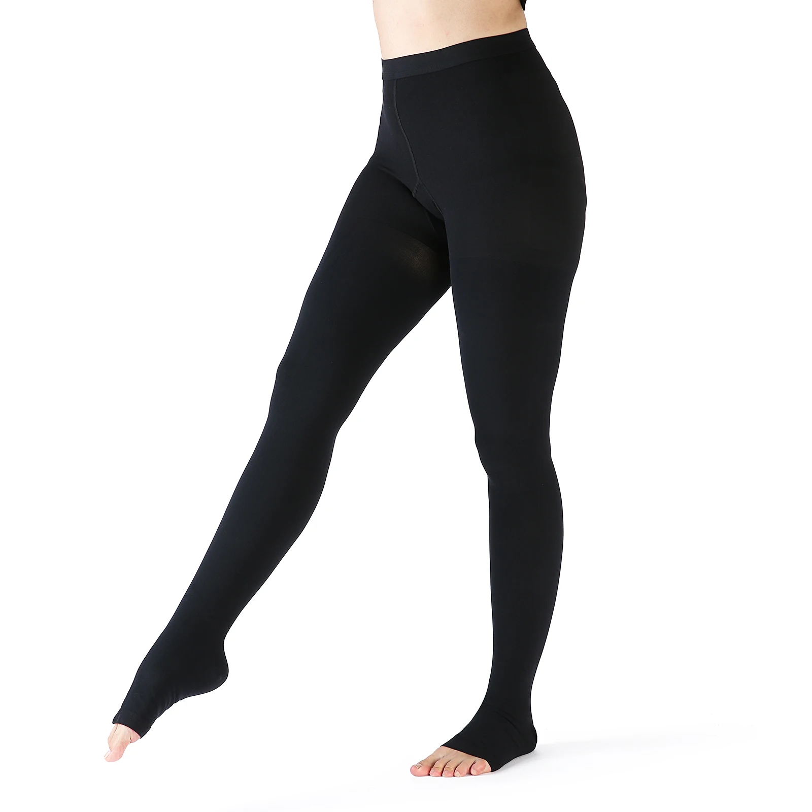 Compression Pantyhose Men Women, Open Toe 30-40 MMHg Graduated Stockings Varicose Veins, Relief Shin Splints, Edema Swelling