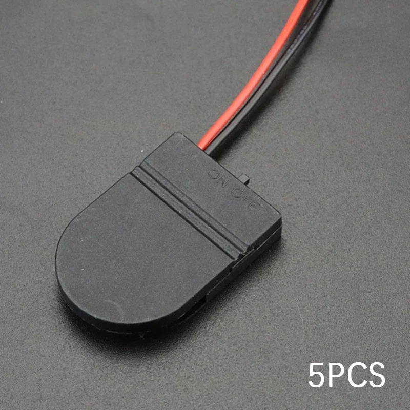5PCS Single Slot CR2032 CR 2032 Button Coin Cell Battery Holder Case Cover With ON-OFF Switch leads Wire 3V Battery Box