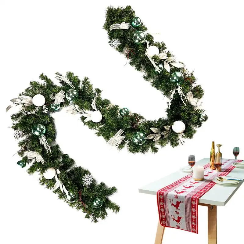 Garlands For Decoration Christmas 8.86ft Christmas Garland For Mantle With Pine Cones Red Berries Dining Window Rattan Door