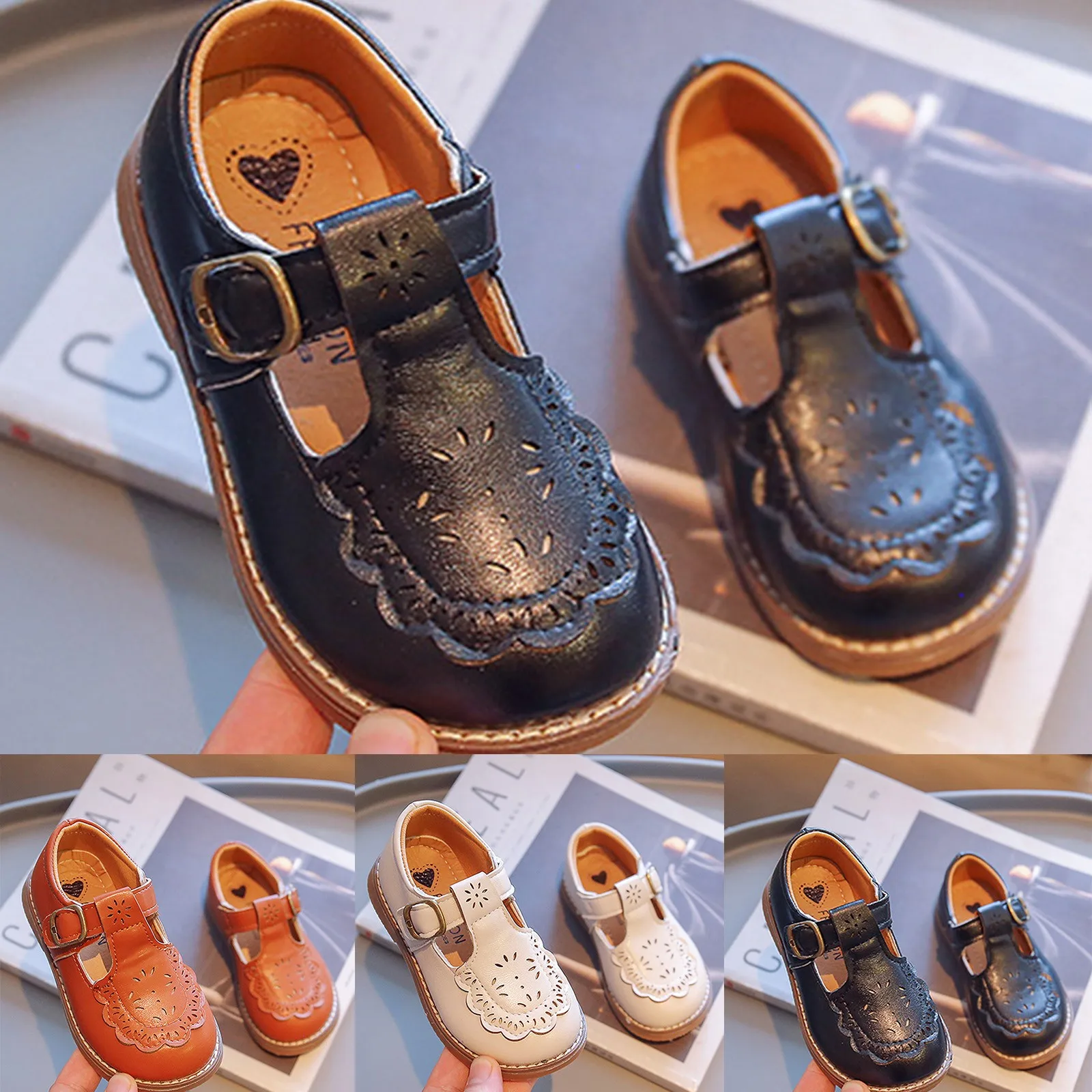 

Girl Shoes Size 2 Fashion Autumn Toddler Girls Casual Shoes Thick Sole Round Toe Dress Shoes Spring Summer Clothes Decorations