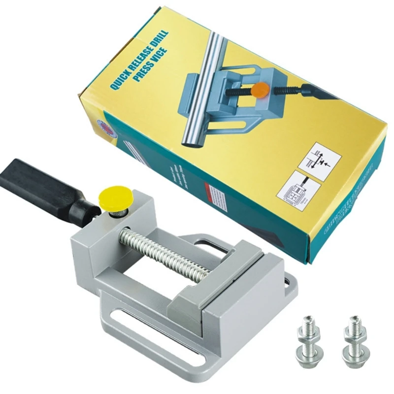 Precisions Aluminum Drill Press Vise Small Workbench Quick Release Clamp for Secure Clamping in Workshops and Studios Q0KF