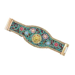 Ethnic Green Full Cover Rice Beads Gift Women Party Dress Bracelet Jewelry Accessories Fashion Design