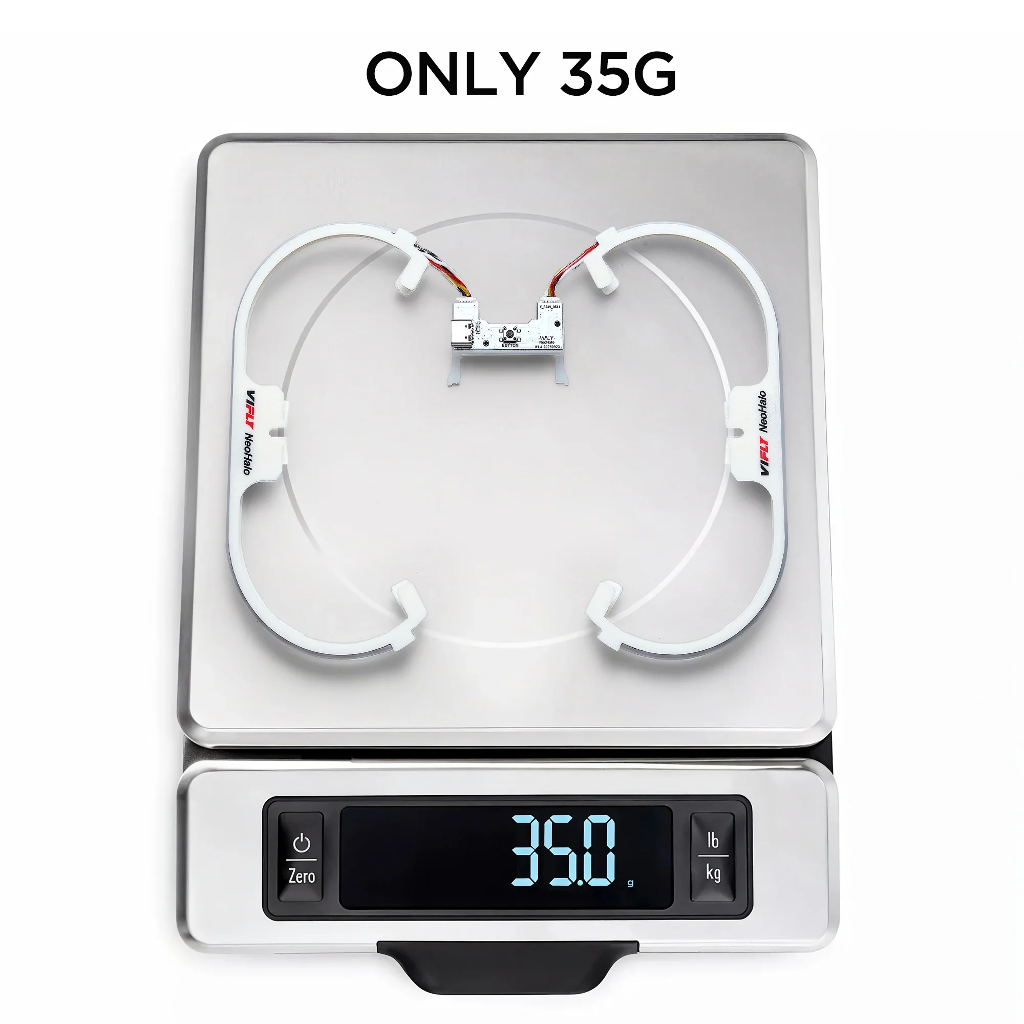 Faixa de luz LED VIFLY NeoHalo para DJI Neo, modos dinâmicos multicoloridos traz shows de voo noturno épico