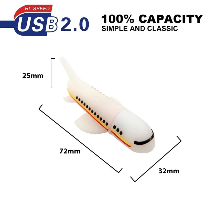 Air Shaped USB Flash Drive, Memory Stick dos desenhos animados, modelo plano, presente especial, 4GB, 8GB, 16GB, 32GB, 64GB, 128GB