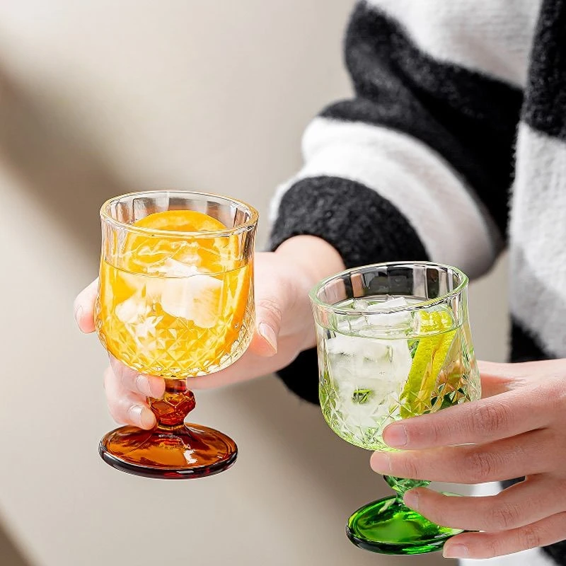 

Colored Diamond Wine Glass, Ins High Value Household French Goblet, Champagne Glassware,Wine Glass Drinkware