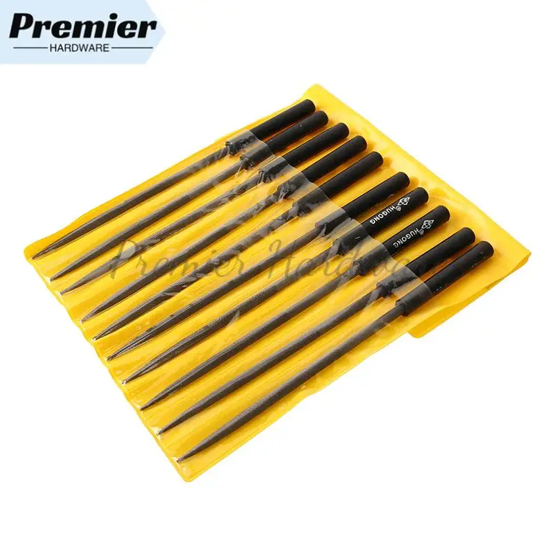 Needle File Set,Hand Metal Files, Hardened Alloy Strength Steel10pcs/ Set for Metal, Wood,  Round File