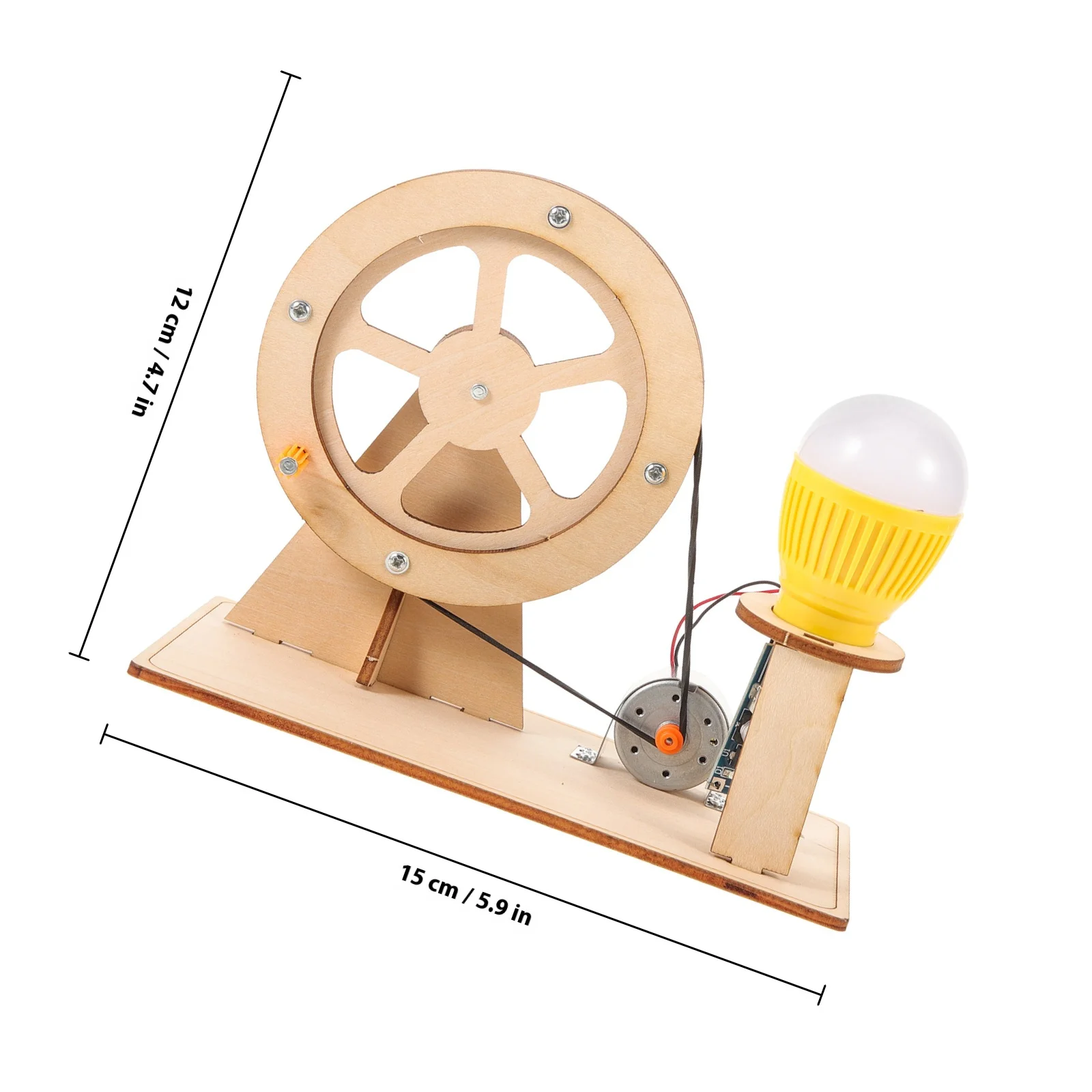 1세트 나무 손 발전기 DIY 조립 교육용 전기 발전 키트 어린이 학습용
