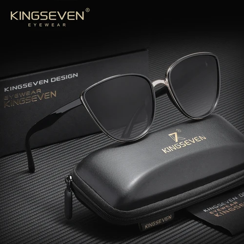 Imagen 2 del producto KINGSEVEN-gafas de sol con montura triangular para mujer, accesorios para mujer, protección UV400, gafas de ocio para conducir