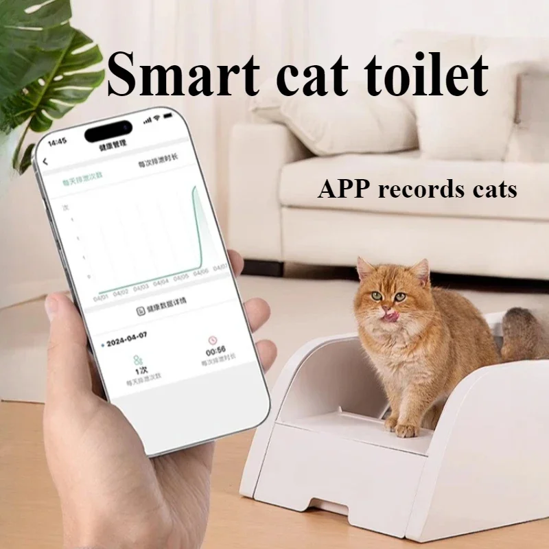 

Smart Automatic Cat Litter Box Self-Cleaning Open Semi-Enclosed Design for Large Cats - Pet Toilet Litter Tray Closed Boxes