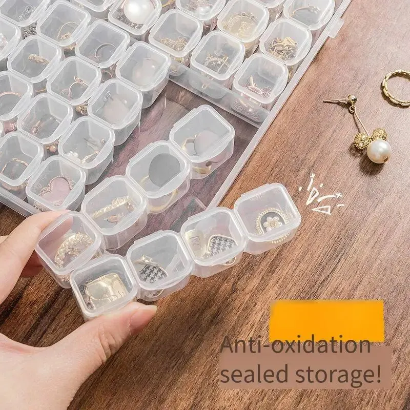 1/2 Set of Nail Art Tools, Jewelry Storage Box, Jewelry Divided into 56 Transparent Detachable Boxes, Jewelry Storage Box