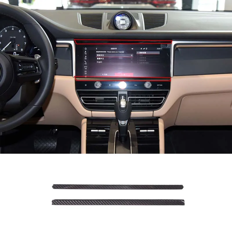 

Для Porsche Macan 2018-2025 навигационный экран декоративная полоса GPS панель отделка наклейка из настоящего углеродного волокна аксессуары для салона автомобиля