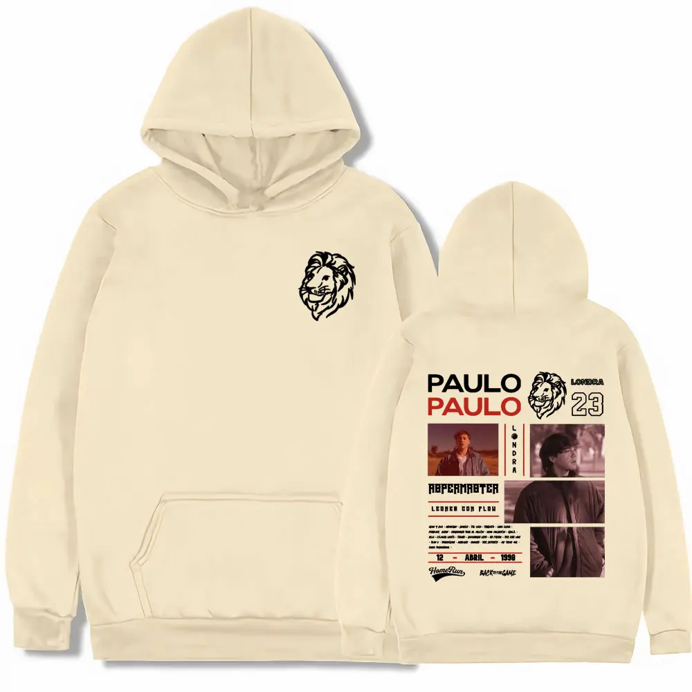 مغني الراب باولو لوندرا هومرون الجرافيك هودي الرجال النساء الهيب هوب خمر بلوزات فضفاضة عالية الجودة عادية كنزة بغطاء رأس من الصوف البلوز