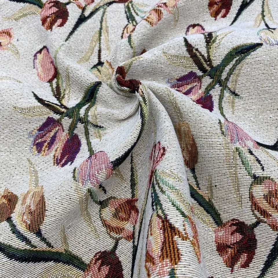 Oil-printing Texture Jacquard Fabrics Handmade Cloth Fabric Accessories Needlework Floral Abrasion-resistant Apparel Material