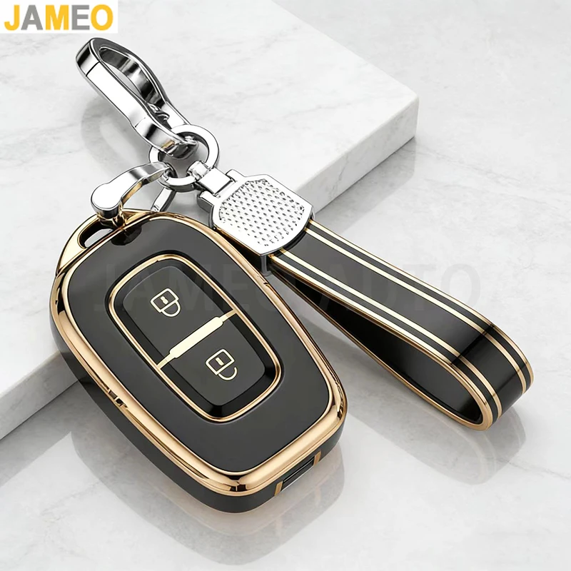 

For Renault Kwid Traffic Symbol Dacia Sandero Logan Duster Protector 2 Buttons TPU Car Key Case Fob Shell Cover