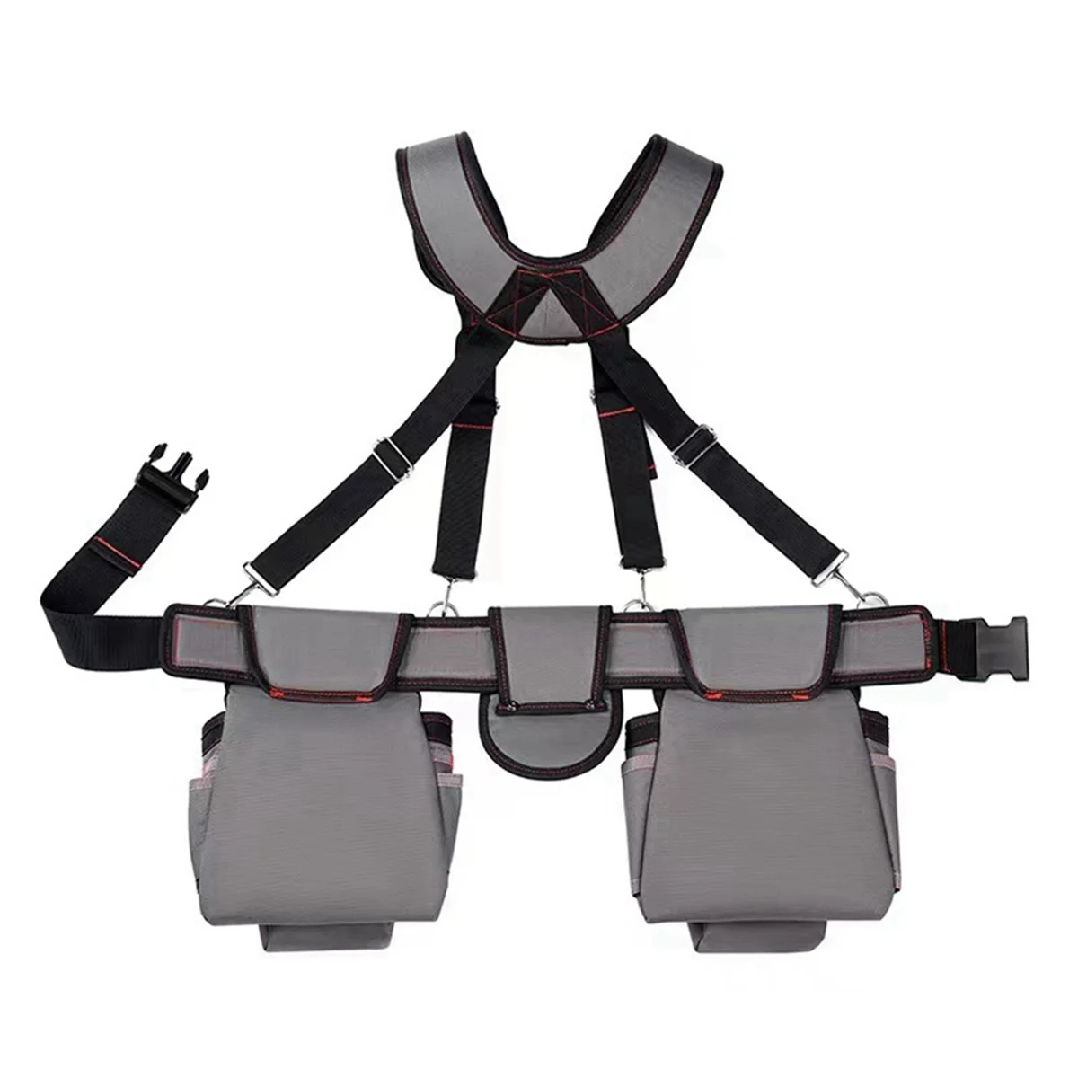 

N18R Suspender Tool Belt with Pouches Portable Large Capacity Gardening Tool Bag Electrician Tool Bag Strap Belt