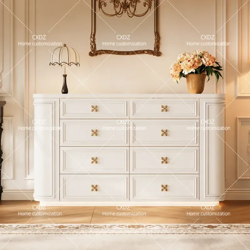 French Style Floor to Ceiling Jewelry Cabinet Bedroom Storage Locker Household Cloakroom Bucket Cabinet Premium Bedside