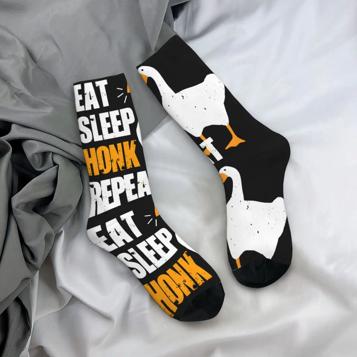 Divertente Crazy compression Eat Sock for Men Hip Hop Harajuku U-untled Goose Game Happy Seamless Pattern stampato Boys Crew Sock