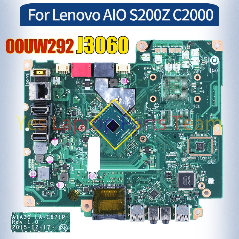 AIA30 LA-C671P For Lenovo AIO S200Z C2000 Mainboard 00UW292 SR2KR J3060 All-in-one Motherboard 100％ Tested