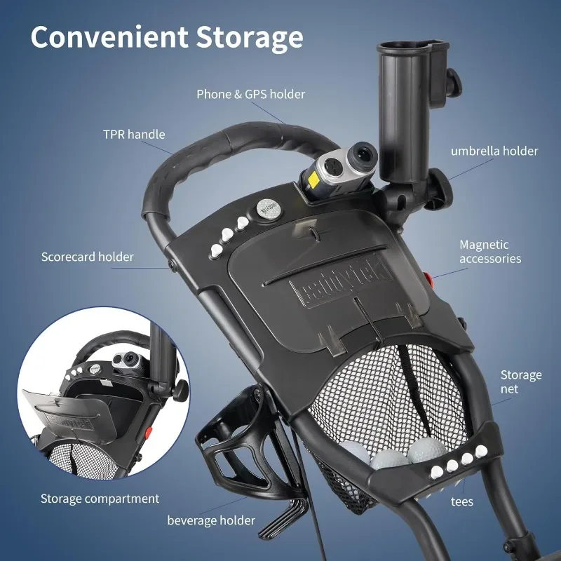 CaddyTek Explorer V8 - SuperLite 4 Wheel Golf Push Cart, Explorer Version 8