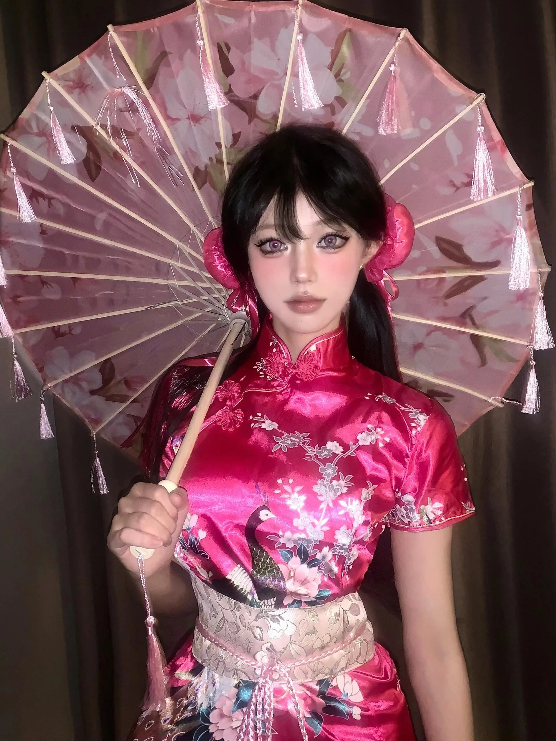 Halloween Par Cosplay Chinese Sle Dr Japanese Maid Lolita Set Rock ort Sve runder Kragen Low Slit
