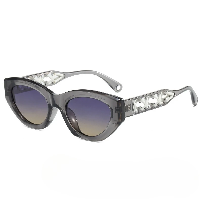 Новинка 2023 года, ретро солнцезащитные очки «кошачий глаз» в маленькой оправе, женские поляризационные солнцезащитные очки с защитой UV400, высококачественные тканые кожаные очки по индивидуальному заказу