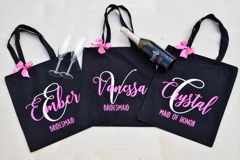 

personalise monogram Bridesmaid Tote Bags -Wedding Tote Bags - Bridal Party Gifts - Wedding Gift - Custom any name Tote Bag