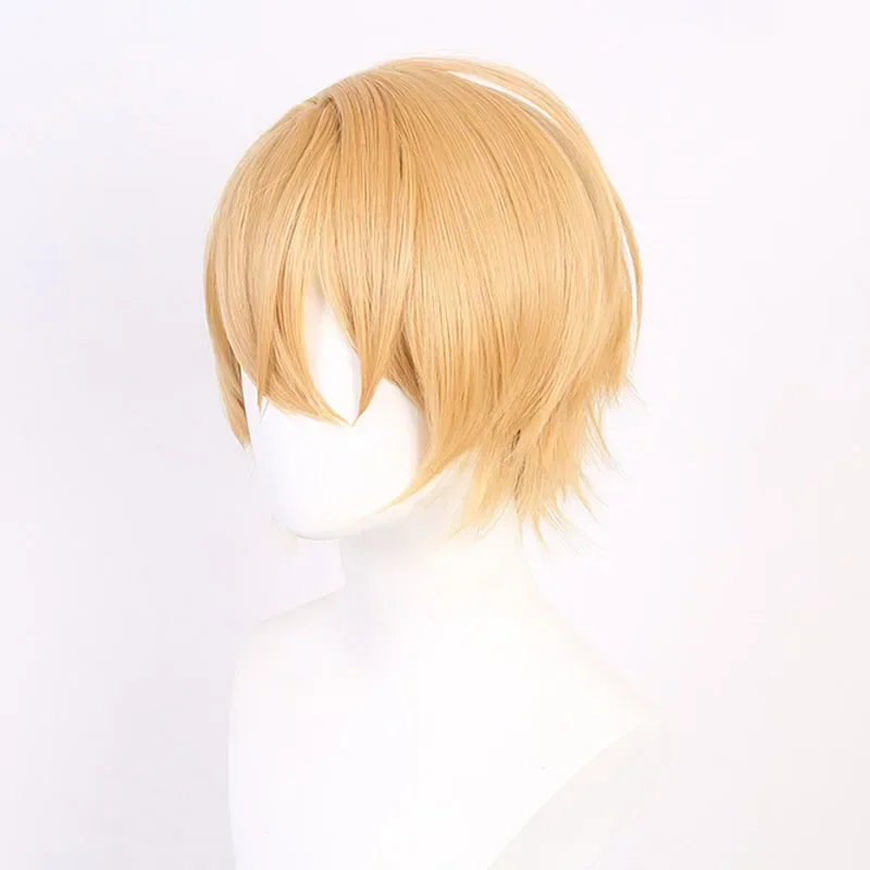 Anime Oshi No Ko Aqua Hoshino Akuamarin Short Yellow Pink Wig Cosplay Hair Cos Party Role Play Props MN1