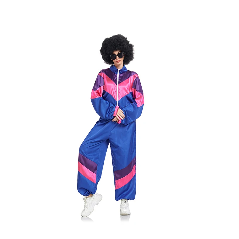 80s 90s Shell Suit Party Dress Costume Retro Tracksuit 90s Hip Hop Costumes 80s Costumes for Men Windbreaker and Pants