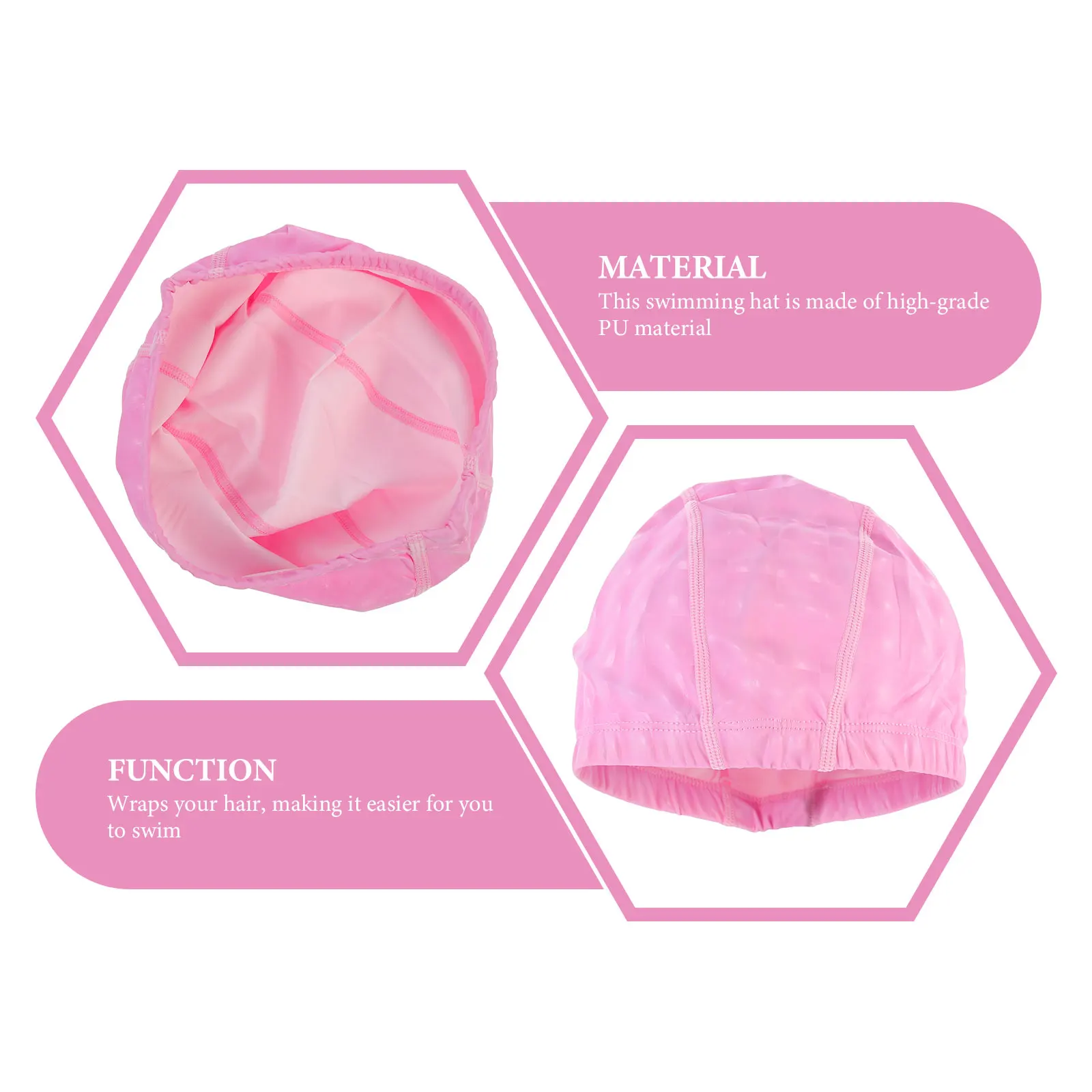 

Swimming Cap Waterproof Hat Unisex PU Coating Hair Protective Adult Swim Caps for Women Summer Sports Pool Use