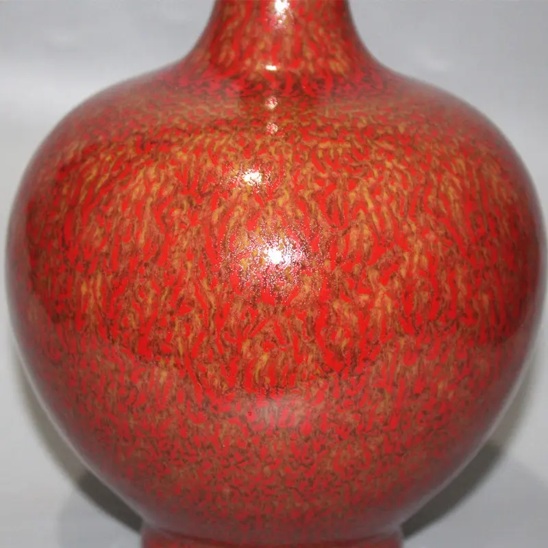 Chinese Date Red Kiln Transformation Gallbladder Vase Antique Imitation Old Collectible Ornament Vintage Art Craft