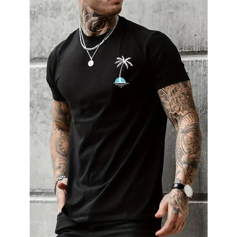 

2025 Summer American Hot Selling Pure Cotton Short Sleeved Men's T-shirt Trendy Brand Printed High Quality Cotton Top